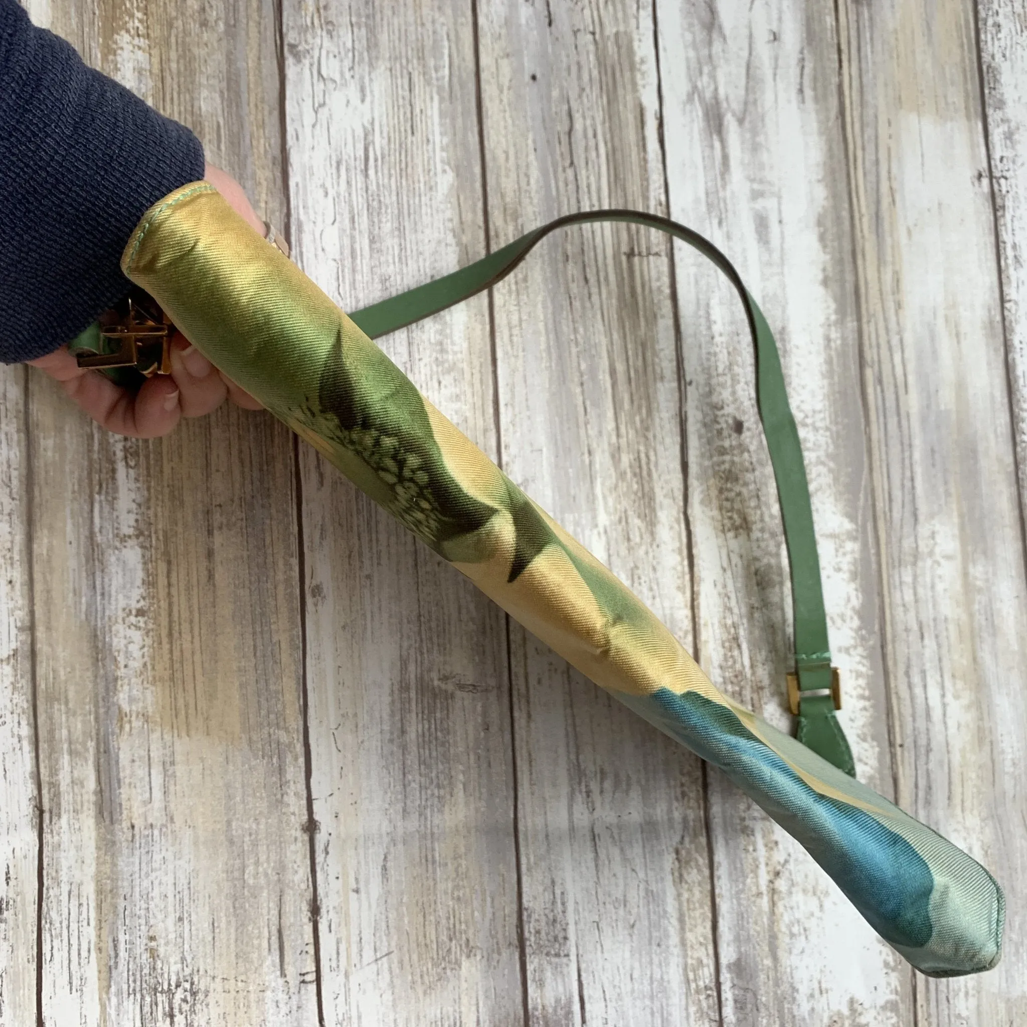 1990s Silk Floral Scarf Clutch by Salvatore Ferragamo. Sustainable Vintage Fashion Accessory.