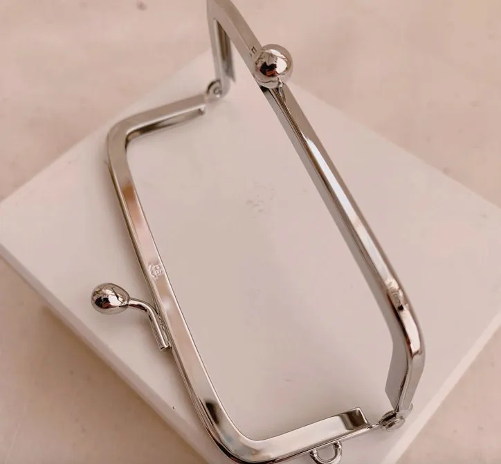 8.8cm Silver Purse Frame Glue-In Style 8.8cm x 3.2cm