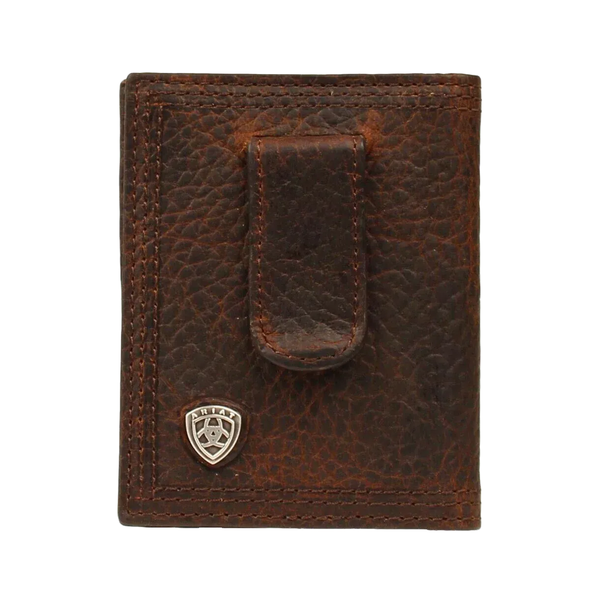 Ariat Men's Dark Brown Front Pocket Money Clip Bifold Wallet