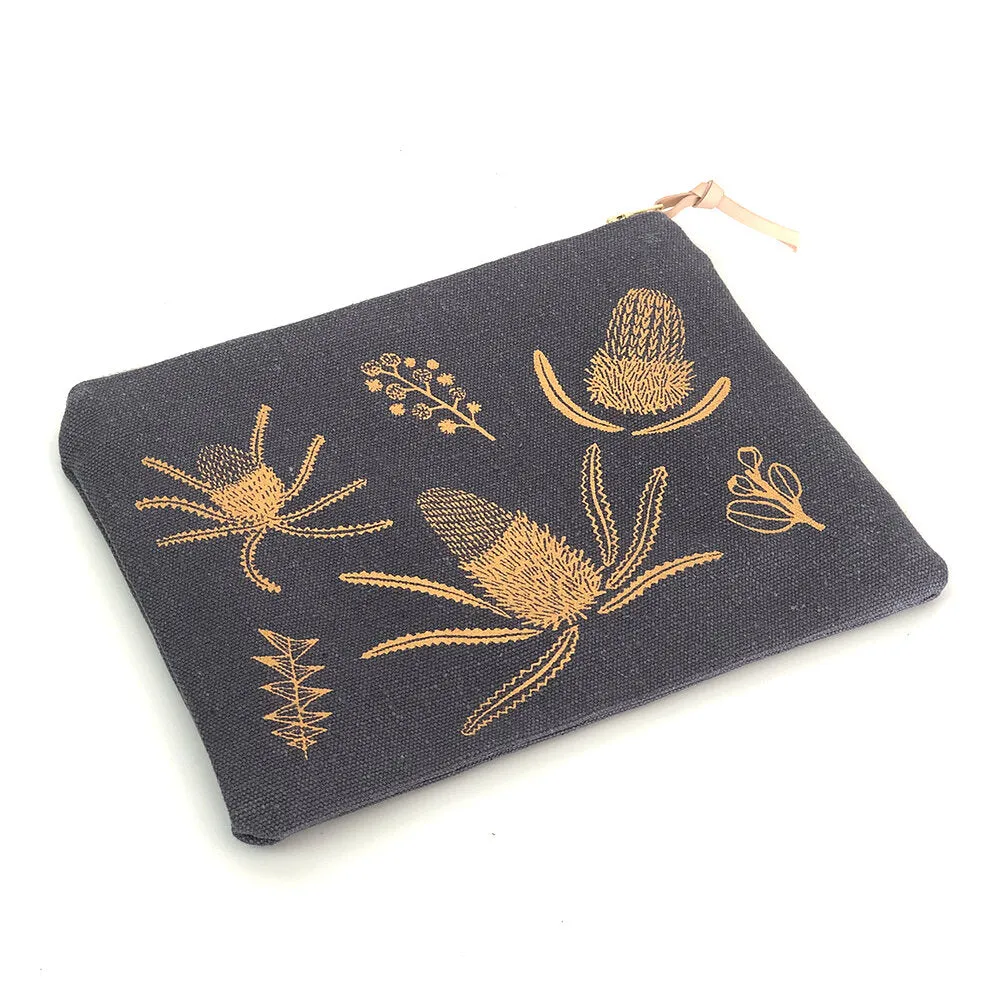 Banksia Gold Flat Pouch