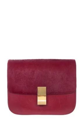 Celine Red Calf Hair Box Handbag