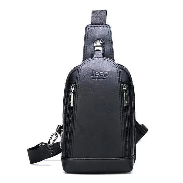 Durable Travel & Hiking Cross Body Shoulder Large Capacity Leather Sling Bag