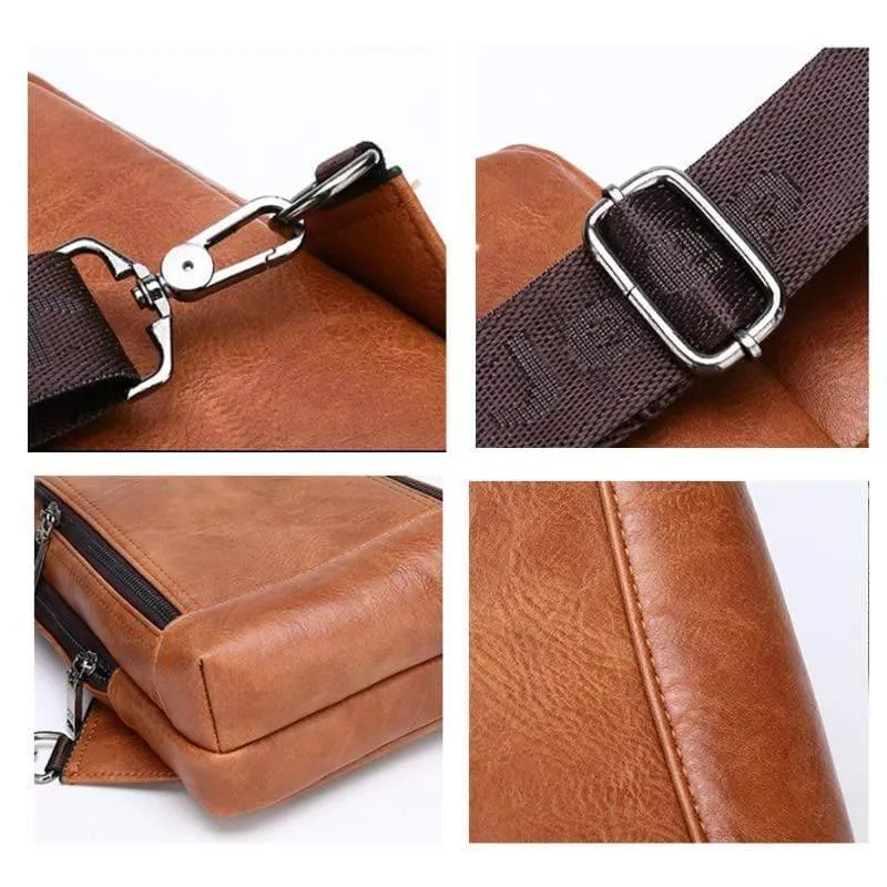 Durable Travel & Hiking Cross Body Shoulder Large Capacity Leather Sling Bag