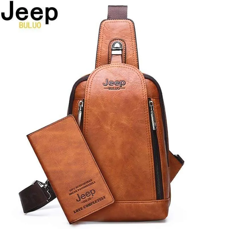 Durable Travel & Hiking Cross Body Shoulder Large Capacity Leather Sling Bag