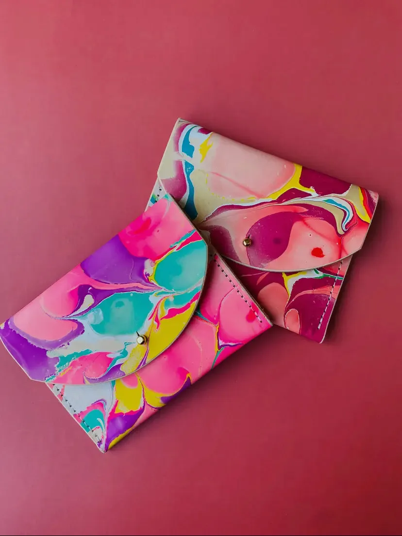 Handmade Leather Purse - Marbled