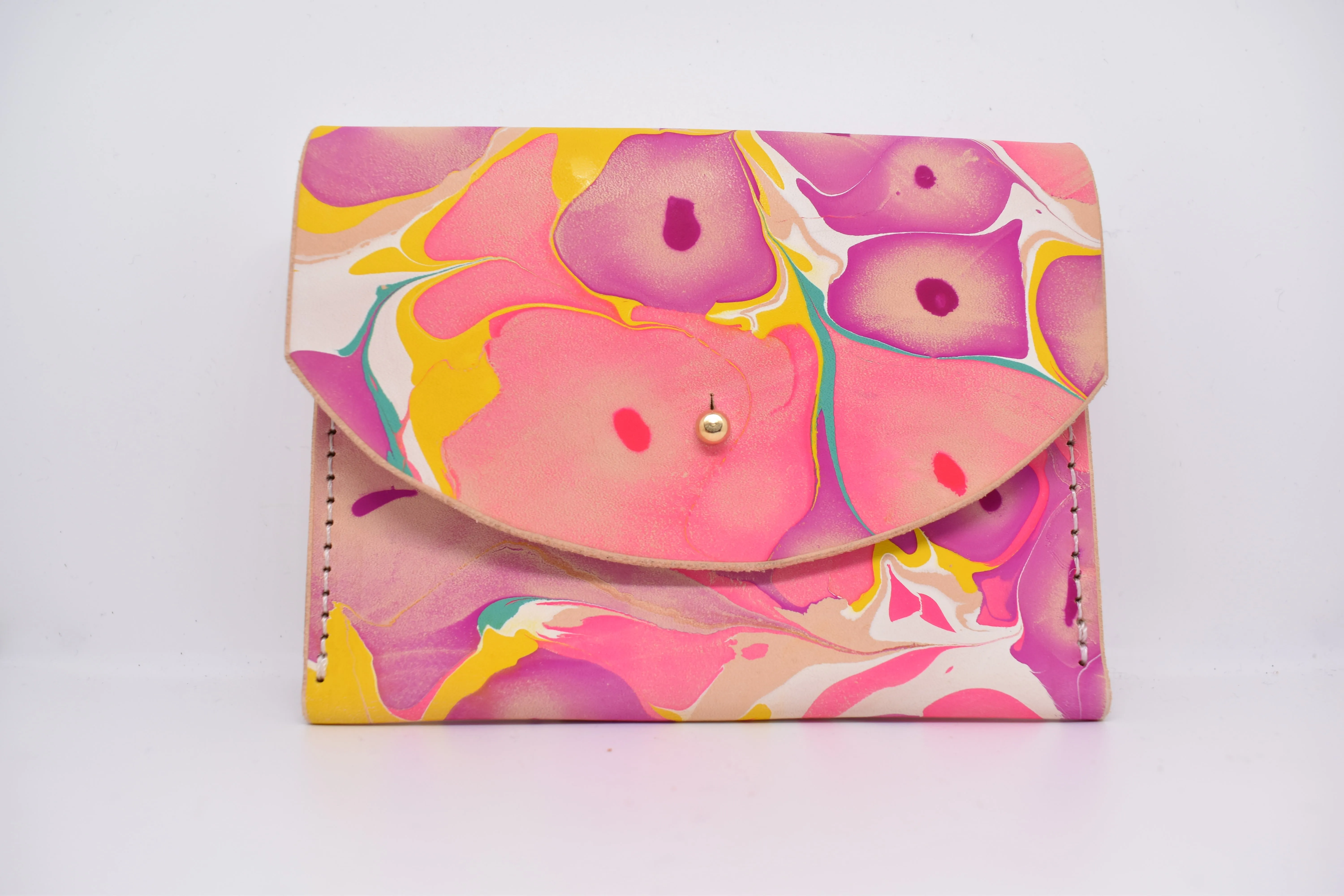 Handmade Leather Purse - Marbled