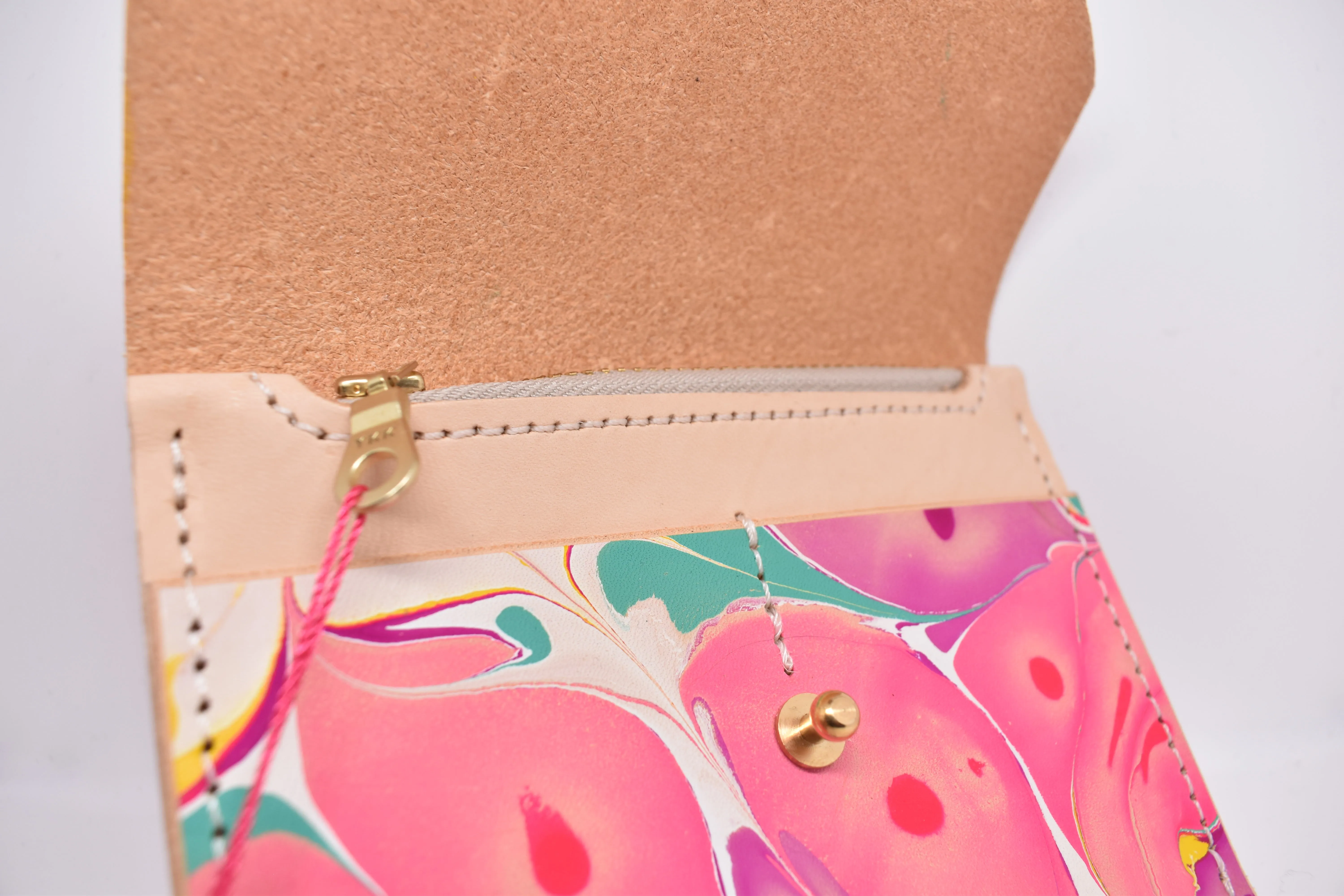 Handmade Leather Purse - Marbled