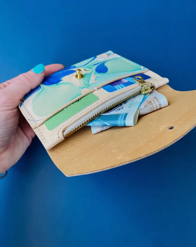 Handmade Leather Purse - Marbled