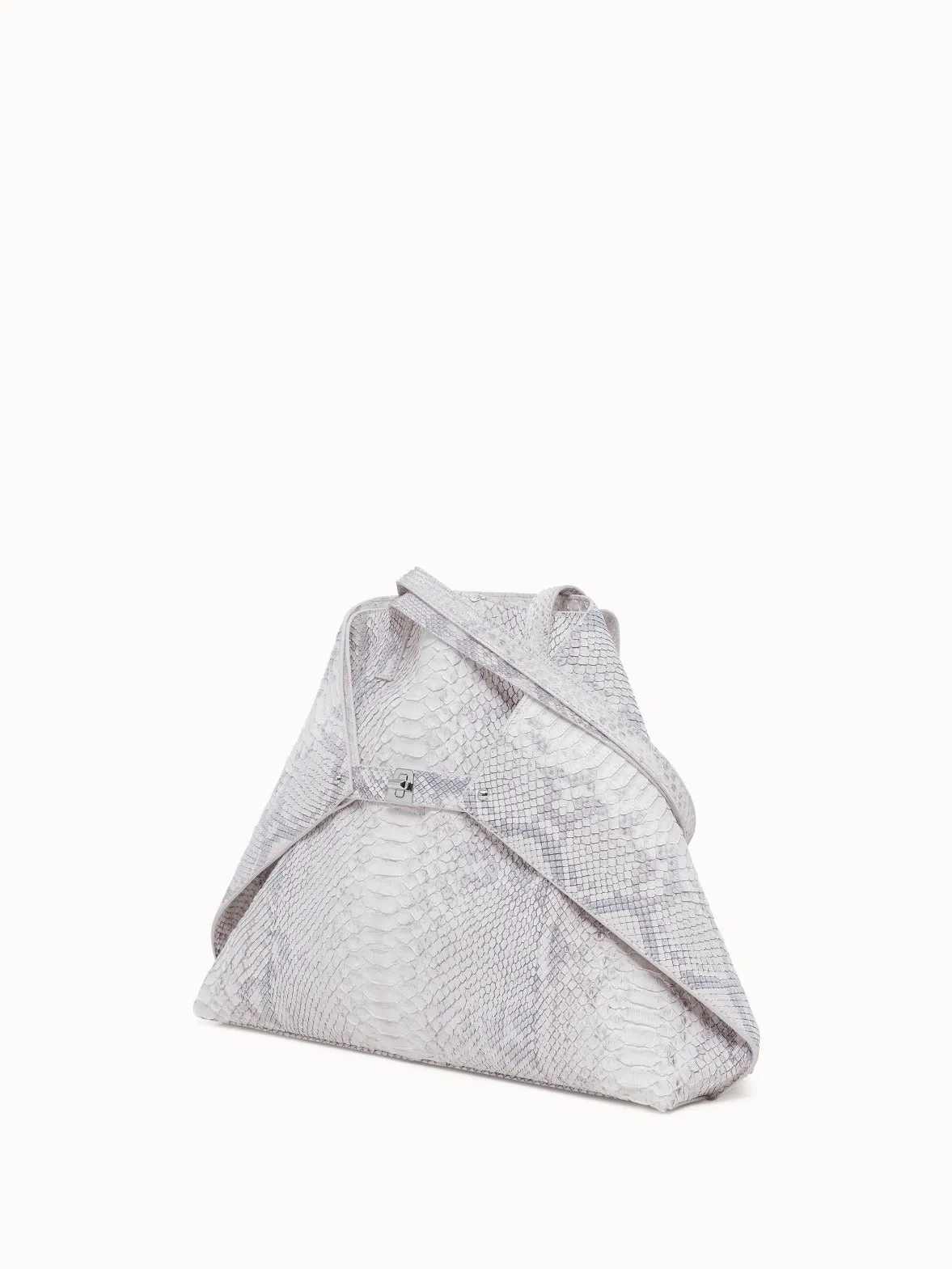 Medium Ai Schultertasche aus Suede Pythonleder