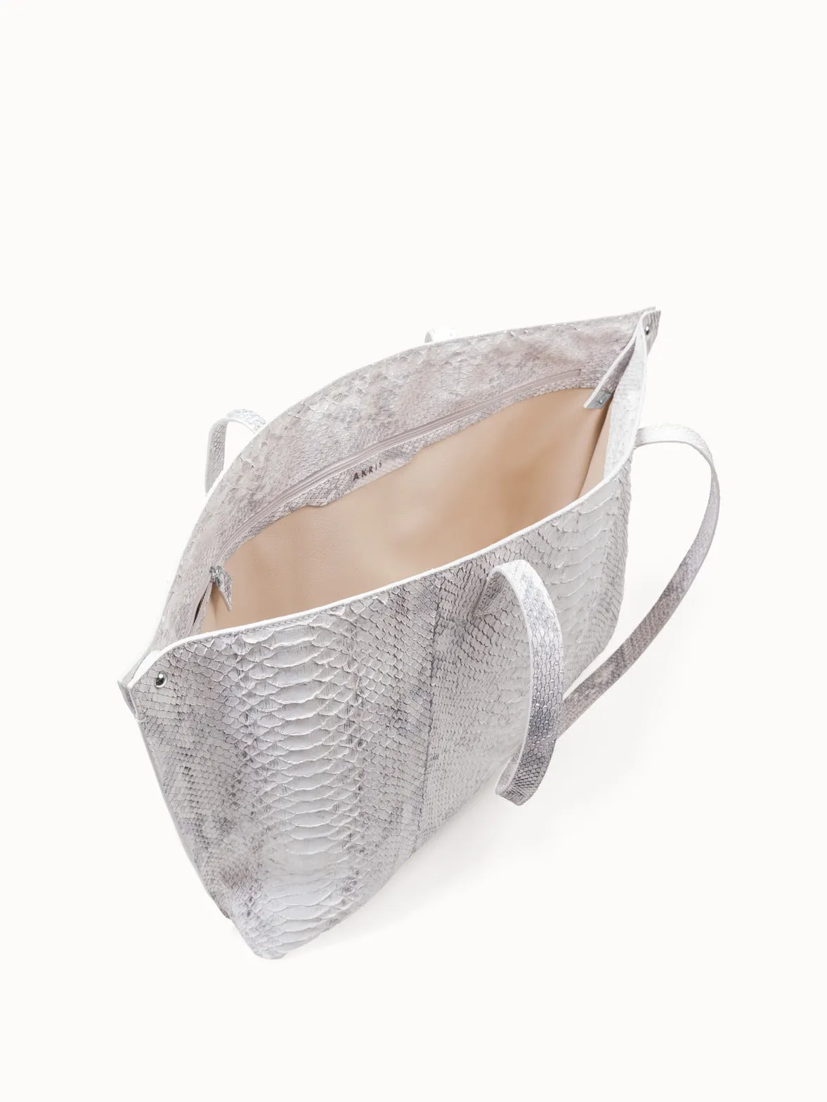 Medium Ai Schultertasche aus Suede Pythonleder