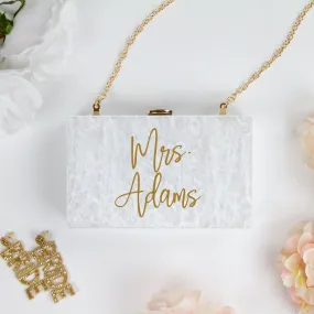 Mrs. Last Name Acrylic Box Clutch