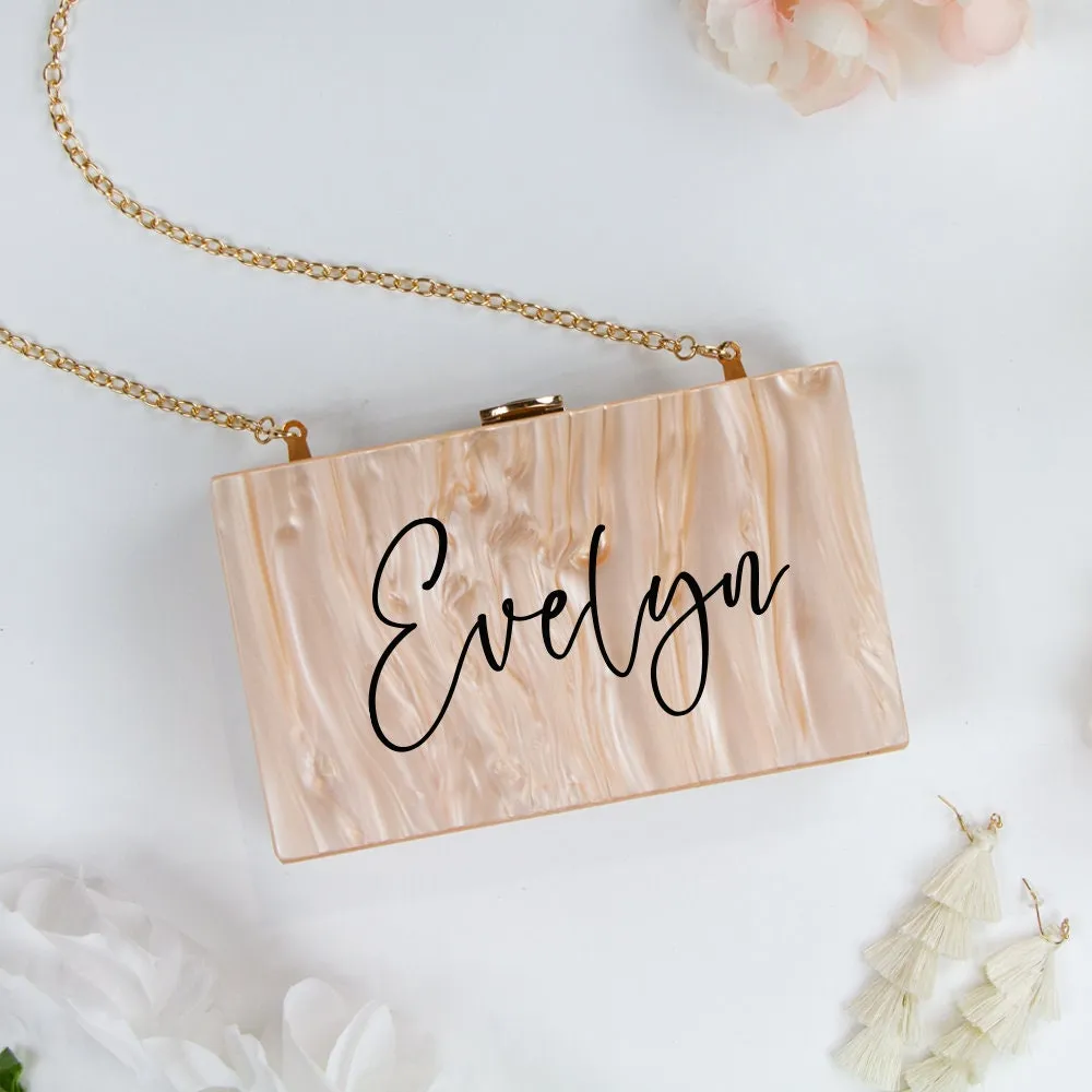 Mrs. Last Name Acrylic Box Clutch