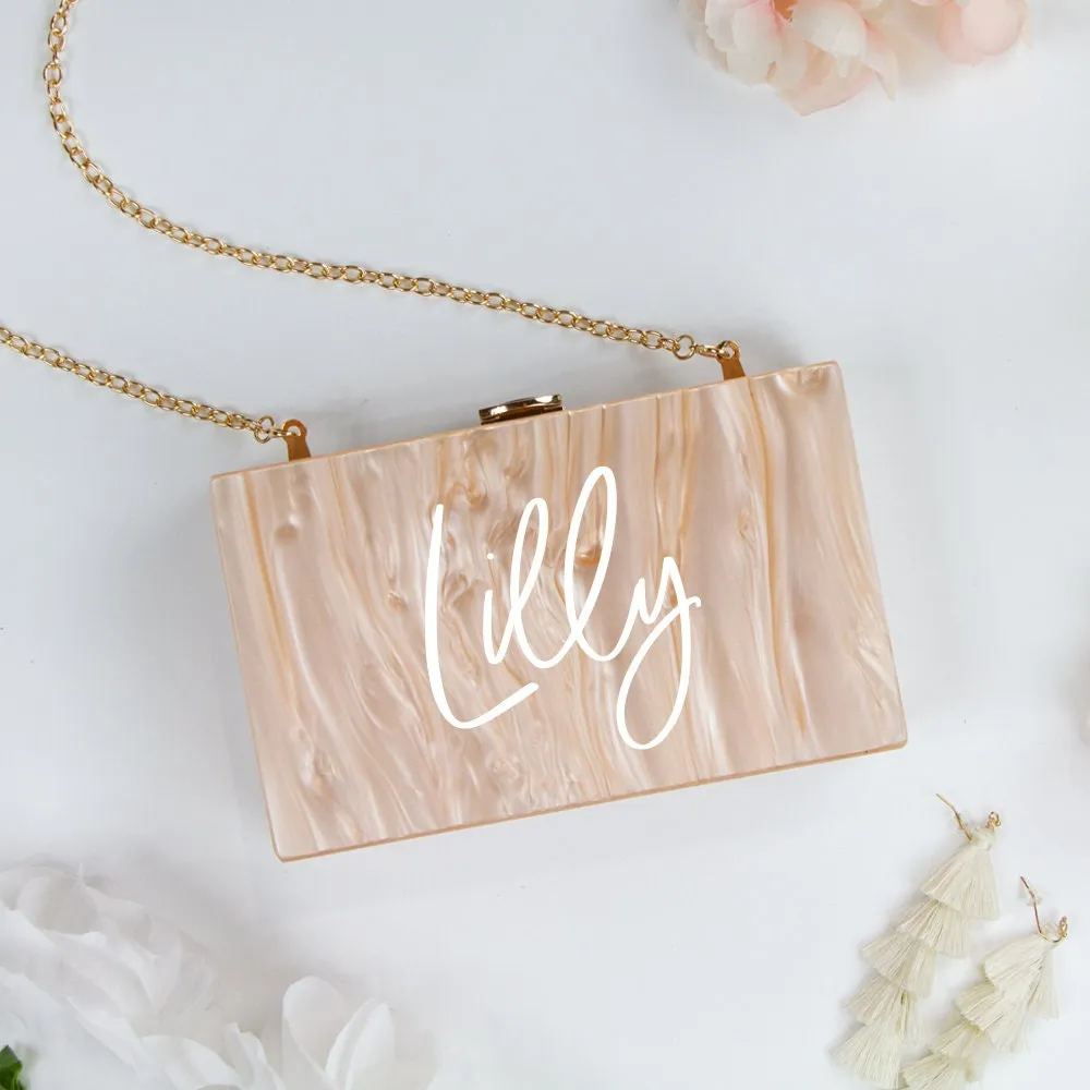 Mrs. Last Name Acrylic Box Clutch