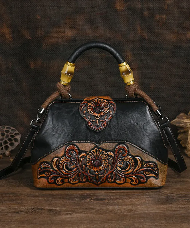 Original Beige Handmade Retro Embossed Handbag F4185