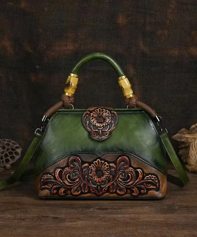 Original Beige Handmade Retro Embossed Handbag F4185