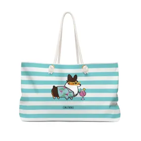 "Miami Vibes" Corgi Oversized Tote Bag | Tricolor Corgi