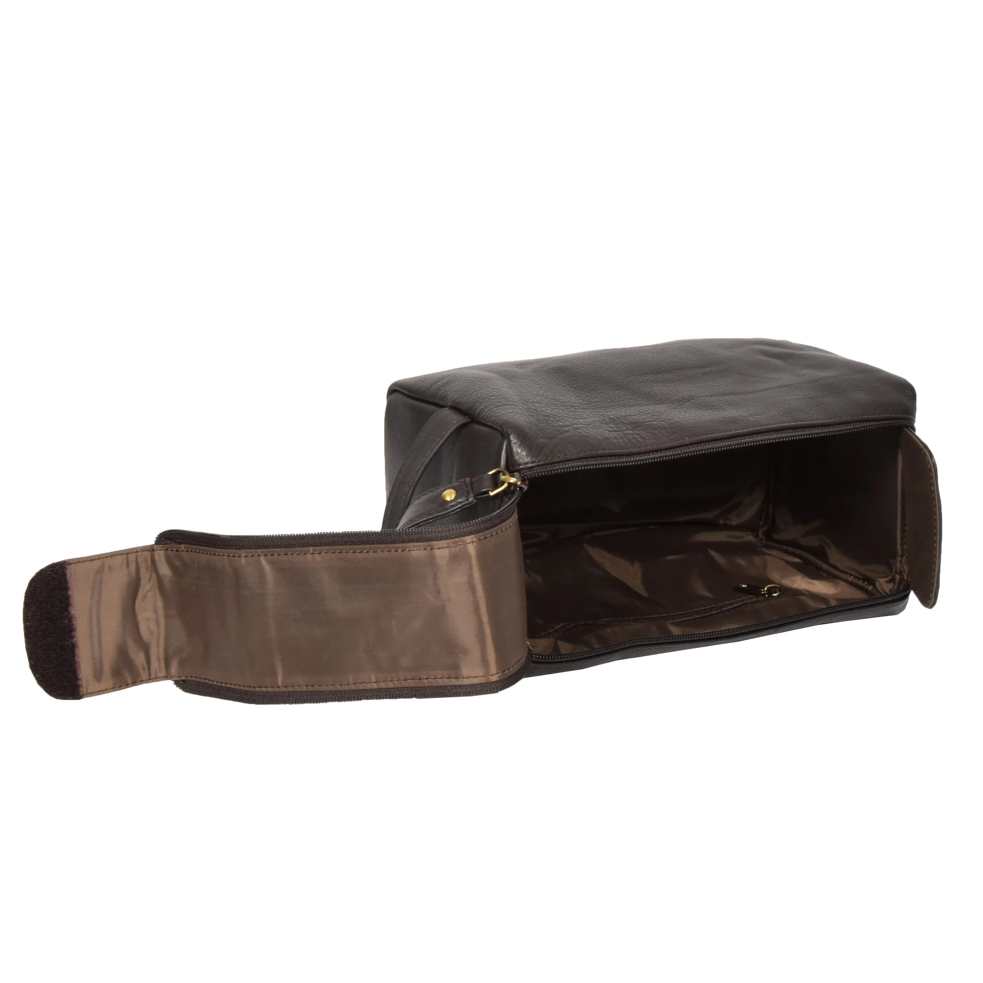 Real Leather Toiletries Bag 997 Brown