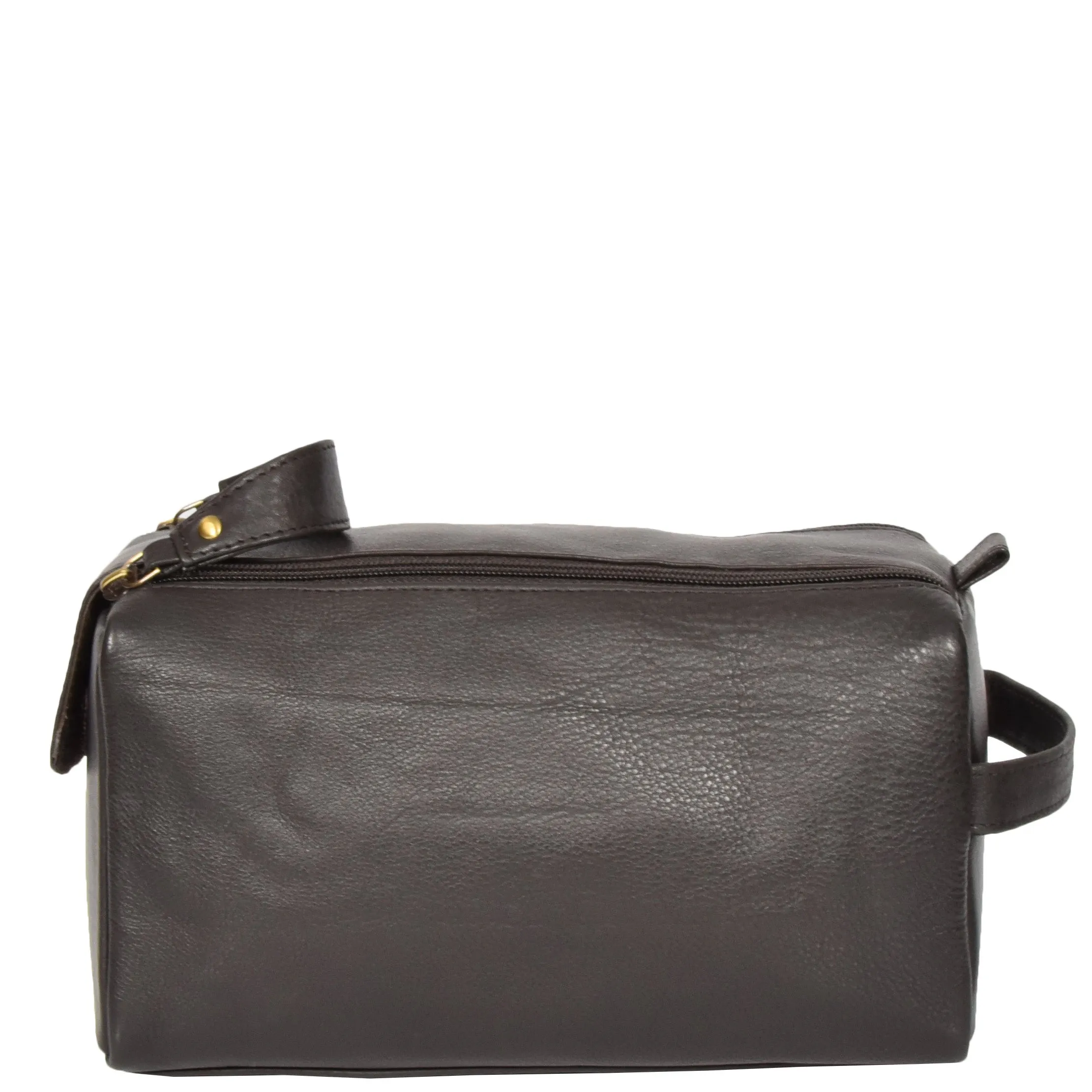 Real Leather Toiletries Bag 997 Brown