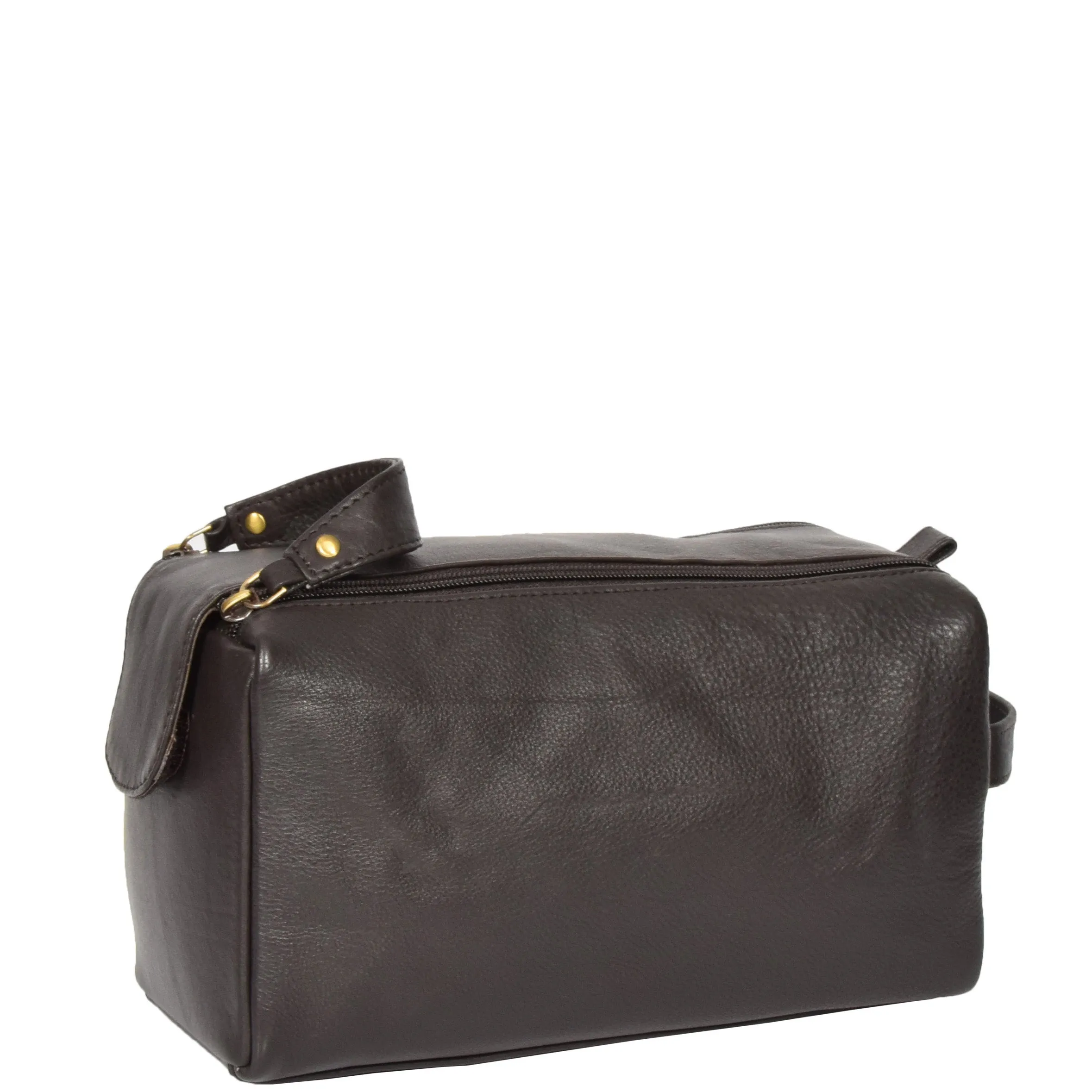 Real Leather Toiletries Bag 997 Brown