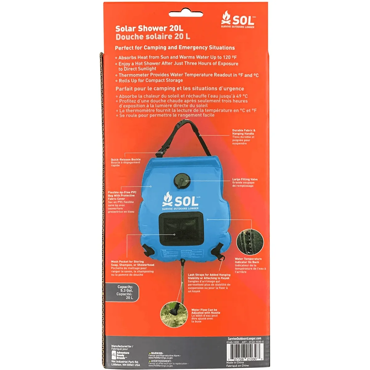 SOL Solar Shower 20L