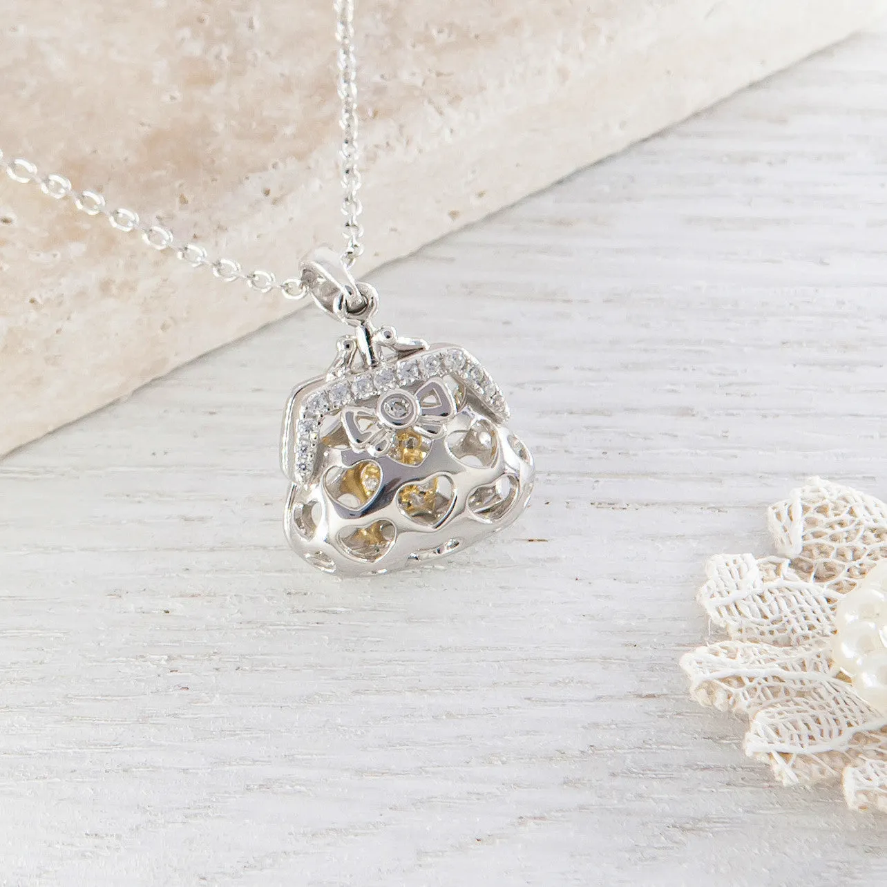 Sterling Silver Purse Necklace