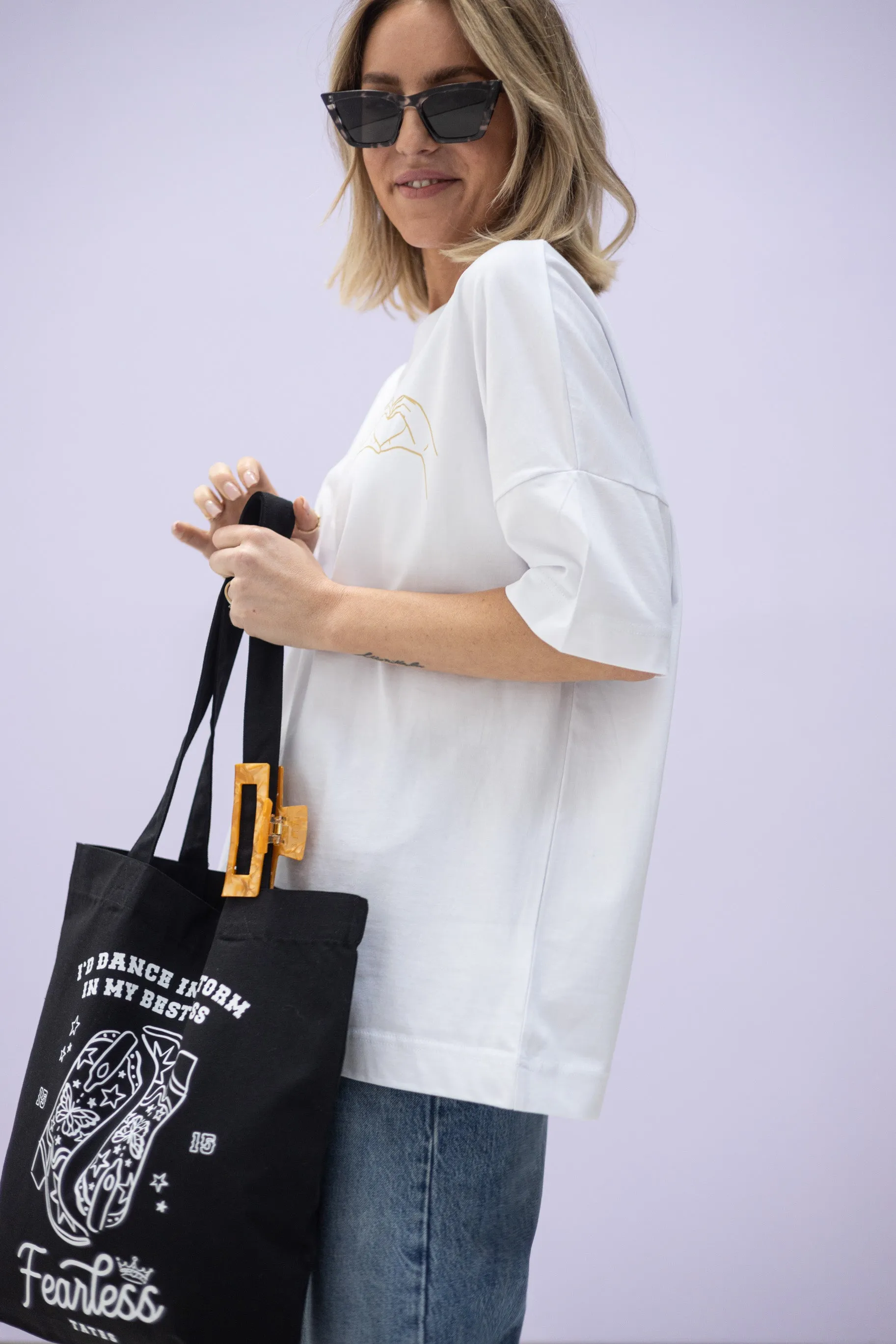 Tote bag mit "Fearless" Motiv