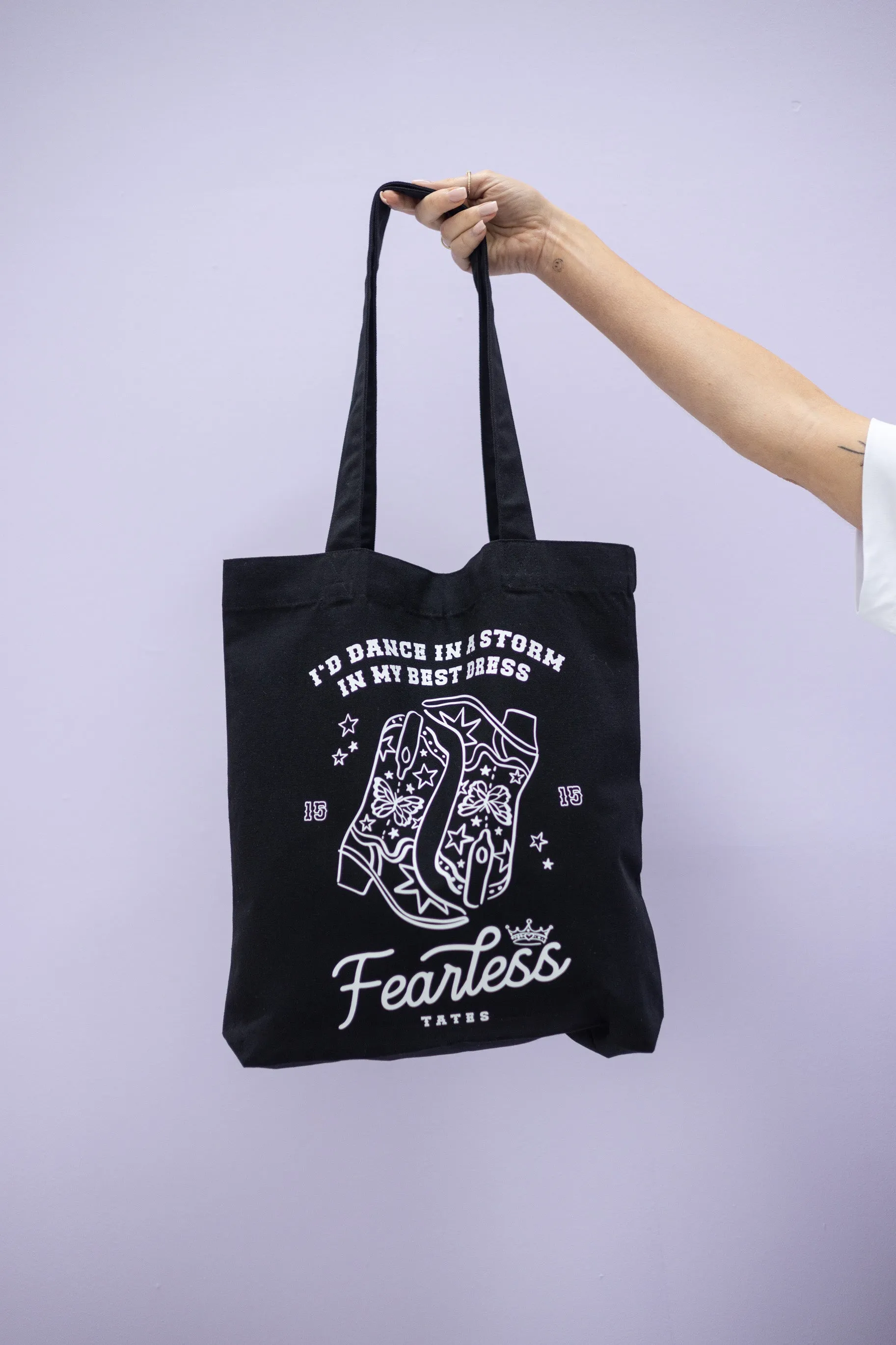 Tote bag mit "Fearless" Motiv